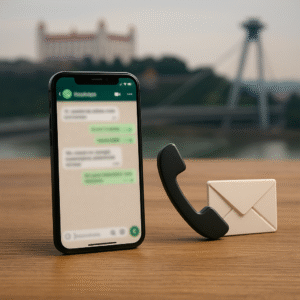 Kontakt tvorba webu Bratislava – WhatsApp, telefón a e-mail